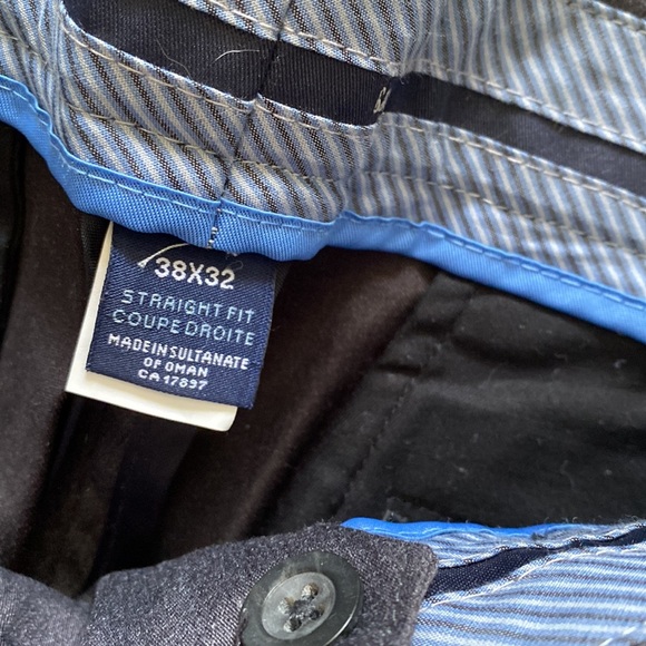 GAP straight fit flat front pant blue grey pant 38x32 - Picture 2 of 3